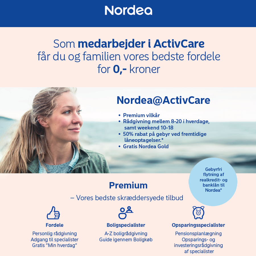 Nordea og ActivCare tilbyder flere fordele